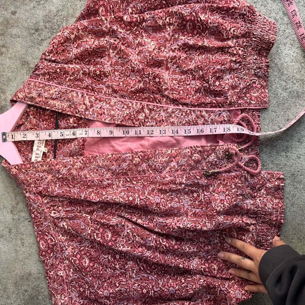 Free People Red Patterned Blouse - image 5